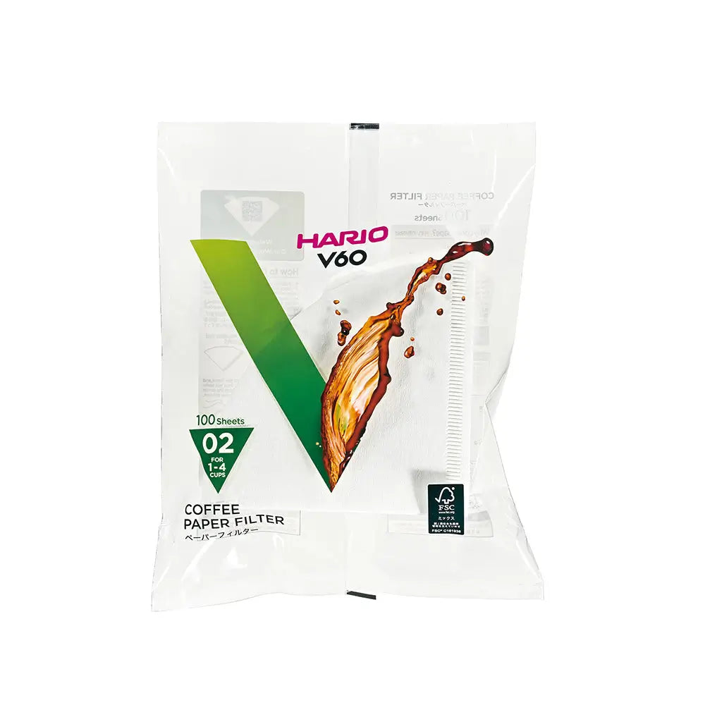 Original Hario V60 Paper Filter White – 100 Pieces