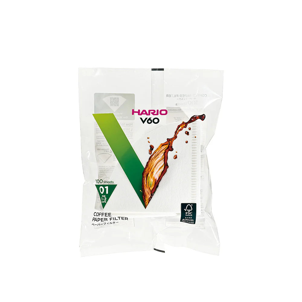Original Hario V60 Paper Filter White – 100 Pieces