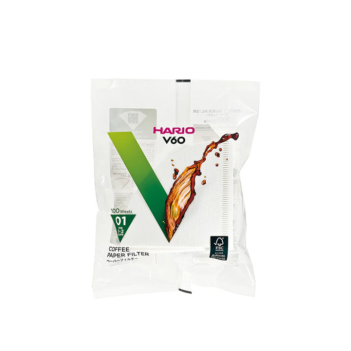 Original Hario V60 Paper Filter White – 100 Pieces
